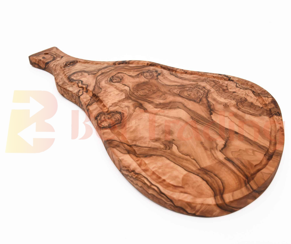 Olive Wood Cutting Board with Grooves