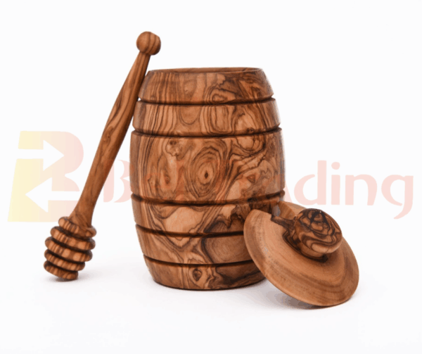 Olive Wood Honey Jar with Spoon