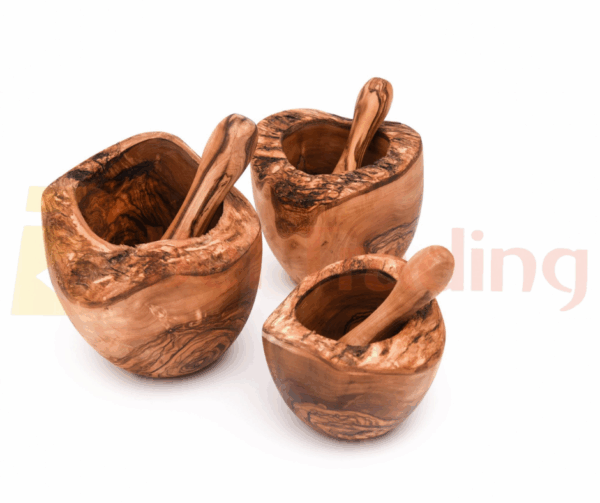 Olive Wood Mortar and Pestle – Natural Style