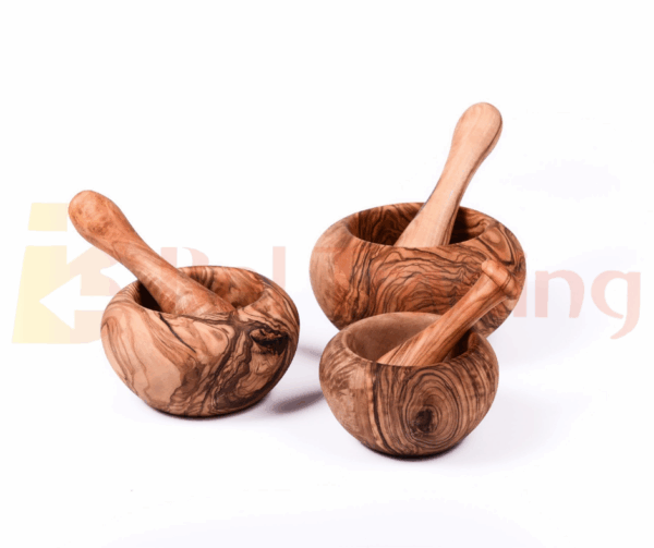Olive Wood Mortar and Pestle Smooth Style