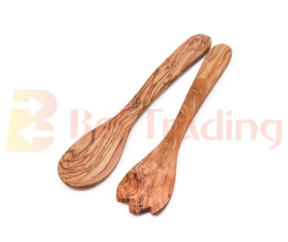 Olive Wood Salad Servers-Serving set