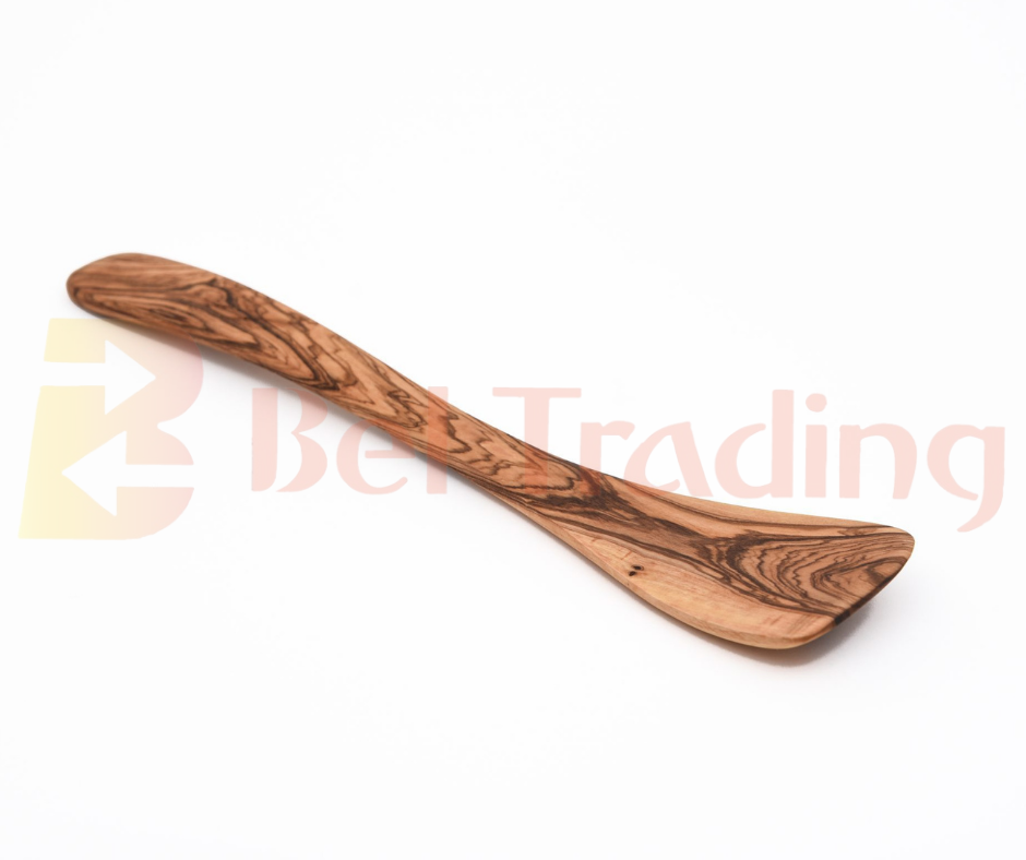 Olive Wood Spatula-Curved Handle