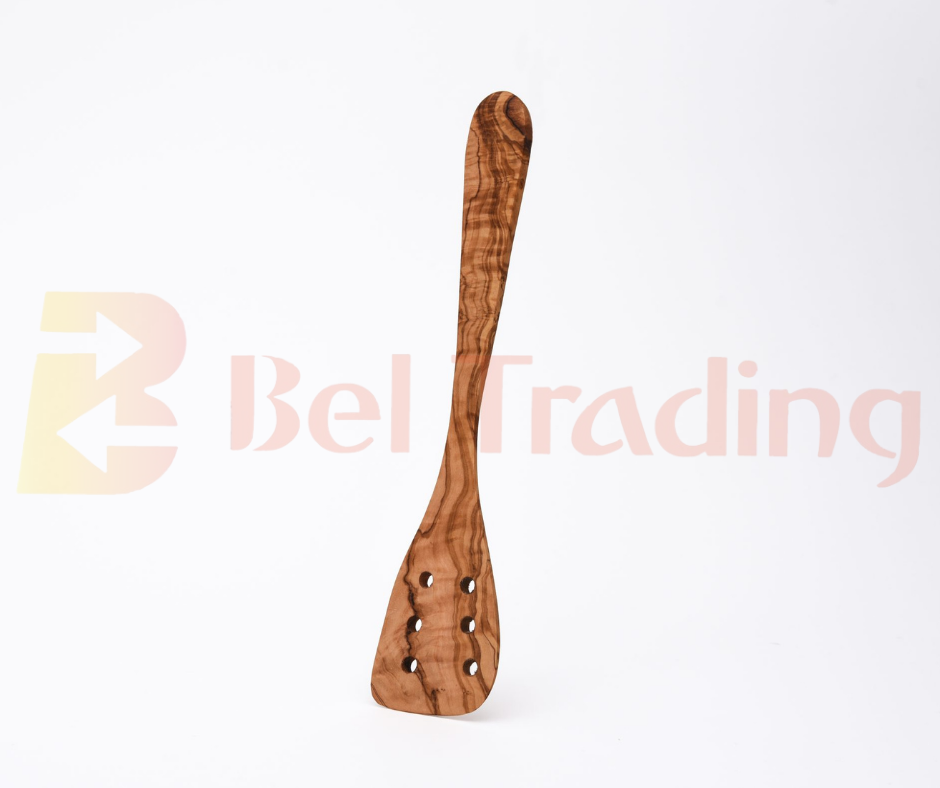 Olive Wood Spatula with 6 Drainage Holes