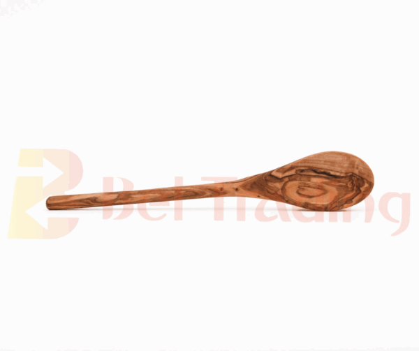 Olive Wood Spoon with Rounded Handle and Oval Head