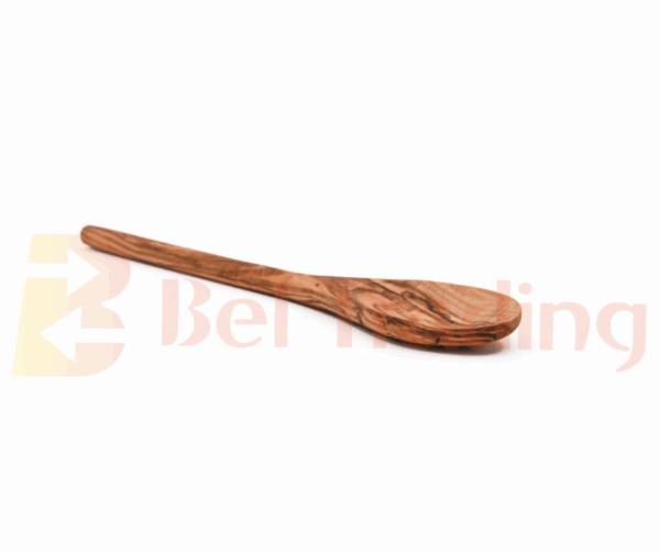 Olive Wood Spoon with Rounded Handle and Oval Head