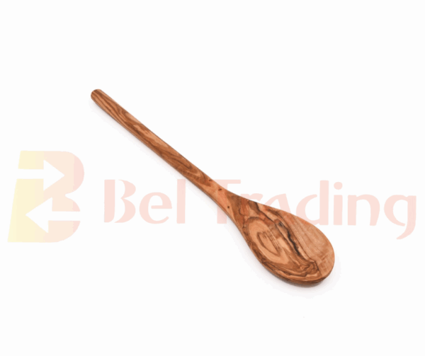 Olive Wood Spoon with Rounded Handle and Oval Head
