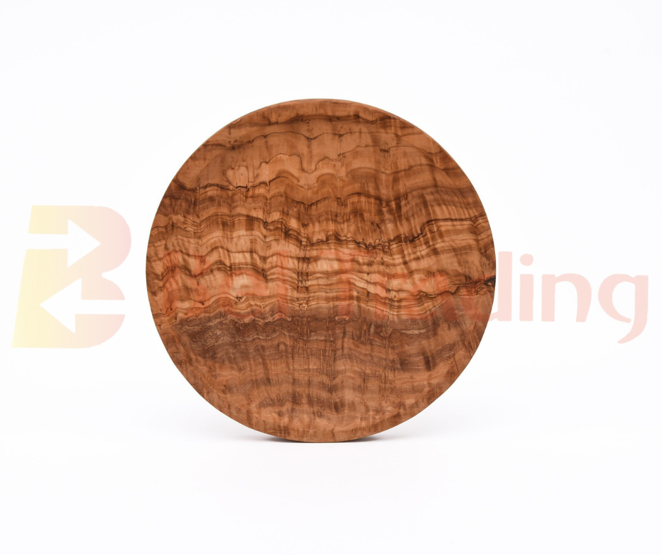 Olive Wood Carved Round Dish – Timeless Beauty for Your Table